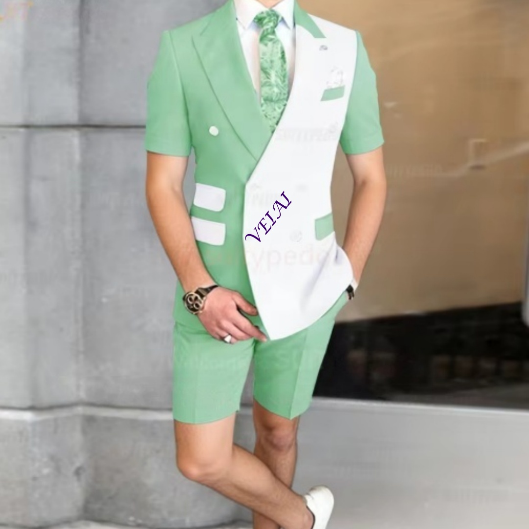 Men Formal Wear Pants - Летний мужской повседневный костюм-двойка с короткими