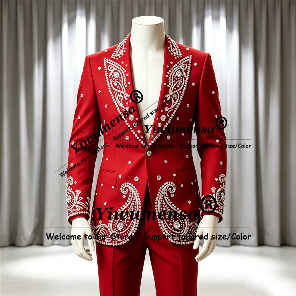 Men'S Formal Wear Attire - Мужской свадебный костюм с блестящими украшениями