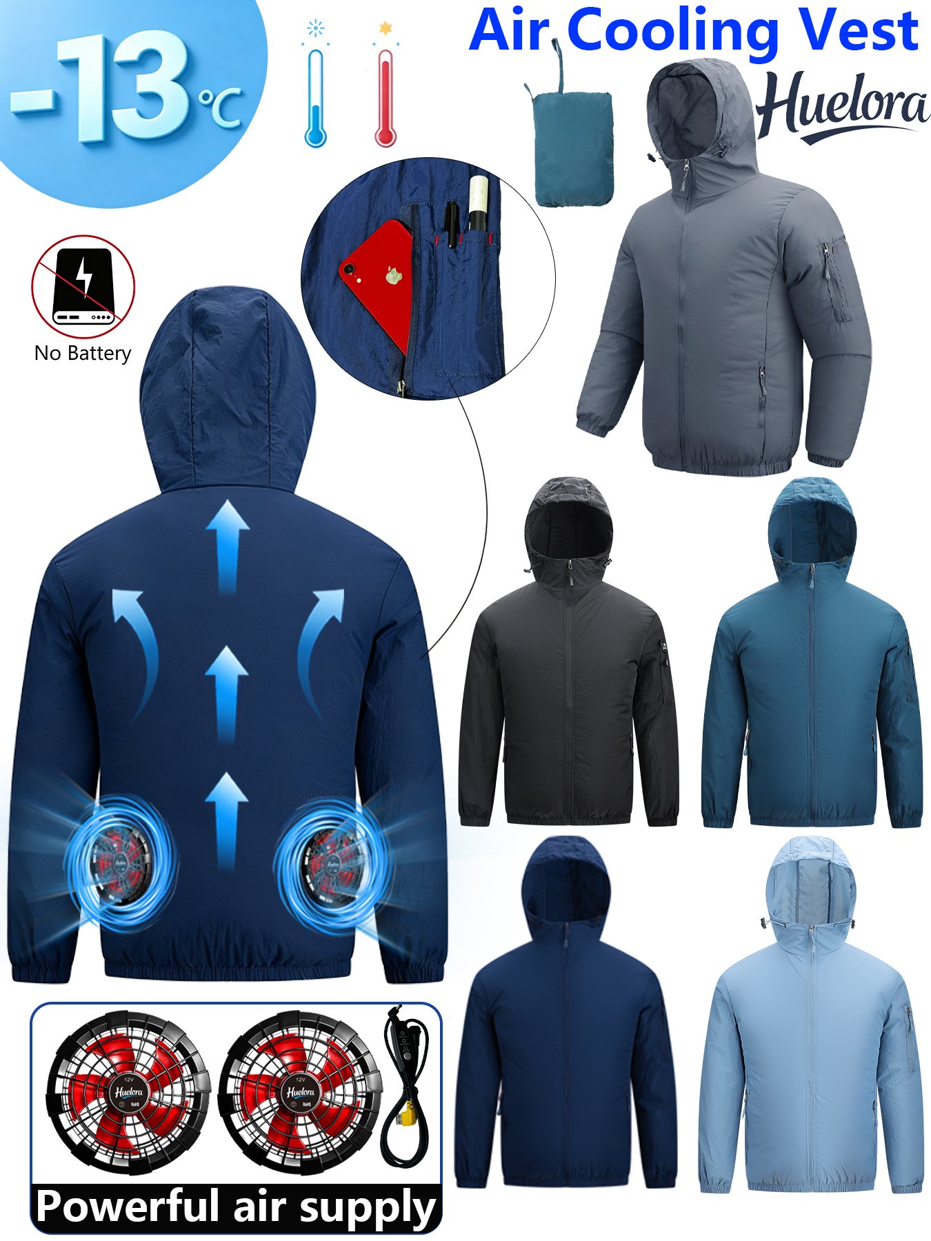 Men Formal Wear Coat - Мужская куртка с капюшоном и USB-охлаждением,