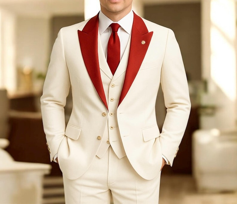 Men'S Formal Wear For Engagement - Мужской белый костюм-тройка, официальная одежда, свадебный,