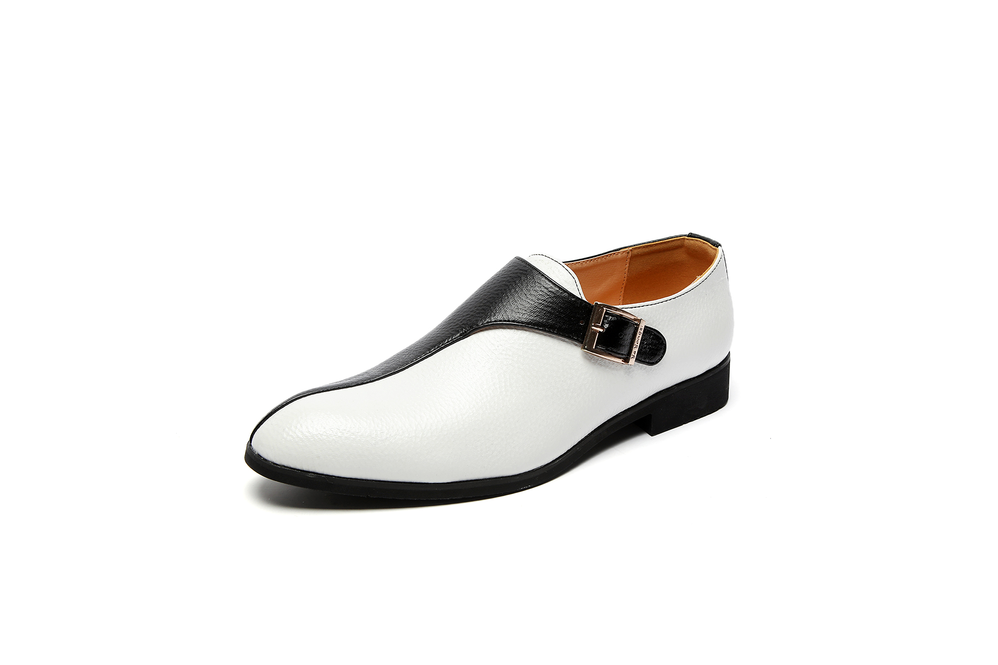 Men Formal Wear Black And White - Классические черно-белые лоферы в стиле пэчворк