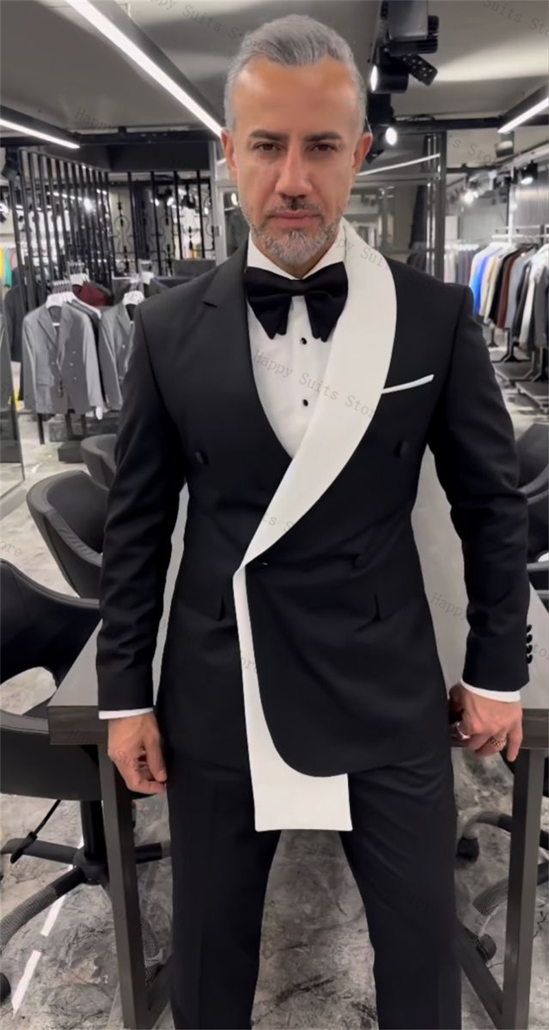Men Formal Wear Black And White - Черно-белый мужской костюм, комплект из 2