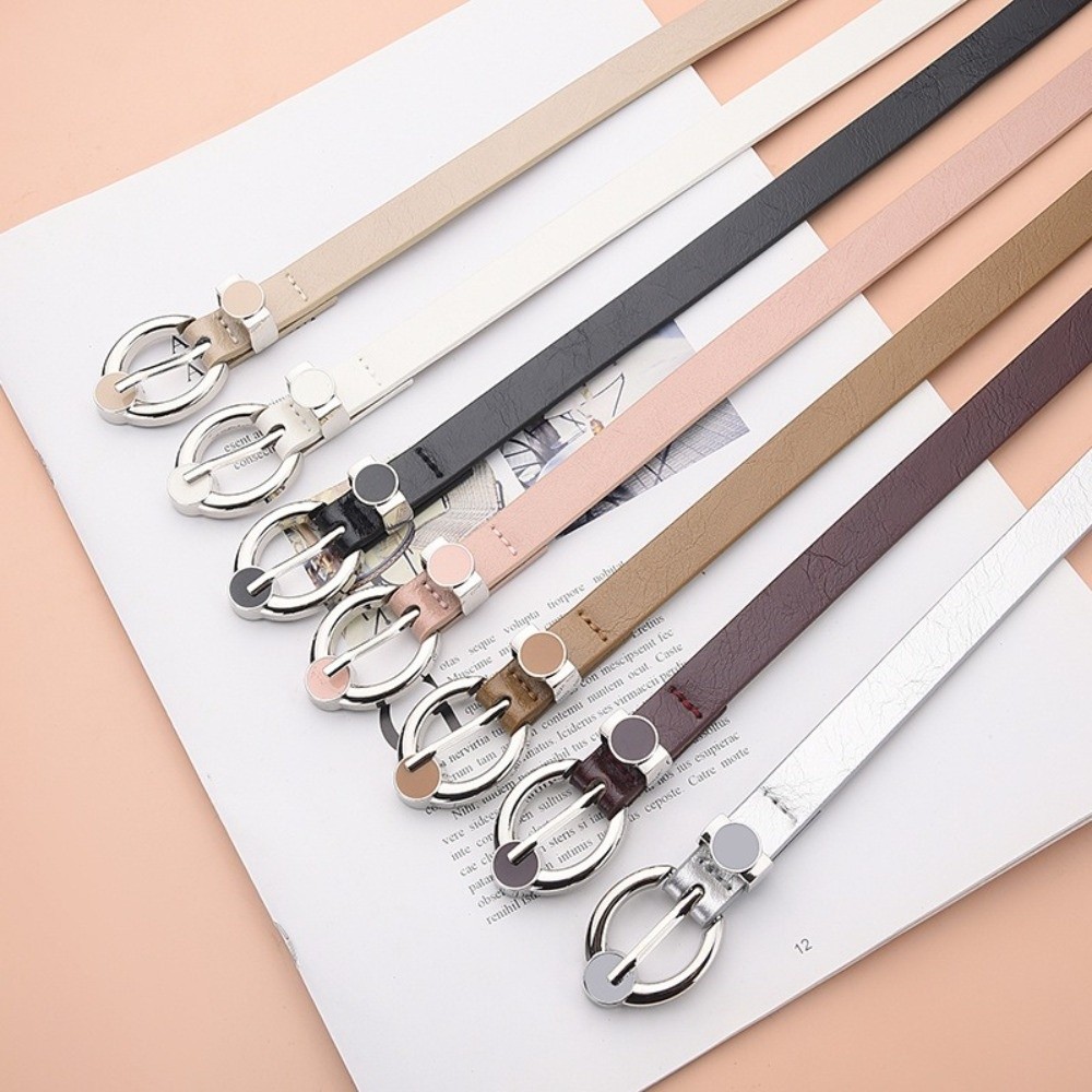 Formal Belt Leather Thin - Модный тонкий пояс с пряжкой из