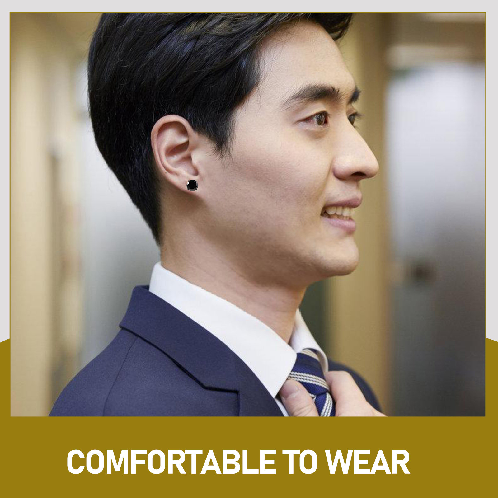Men'S Formal Wear Jewelry - 1 пара серег-гвоздиков из титановой стали