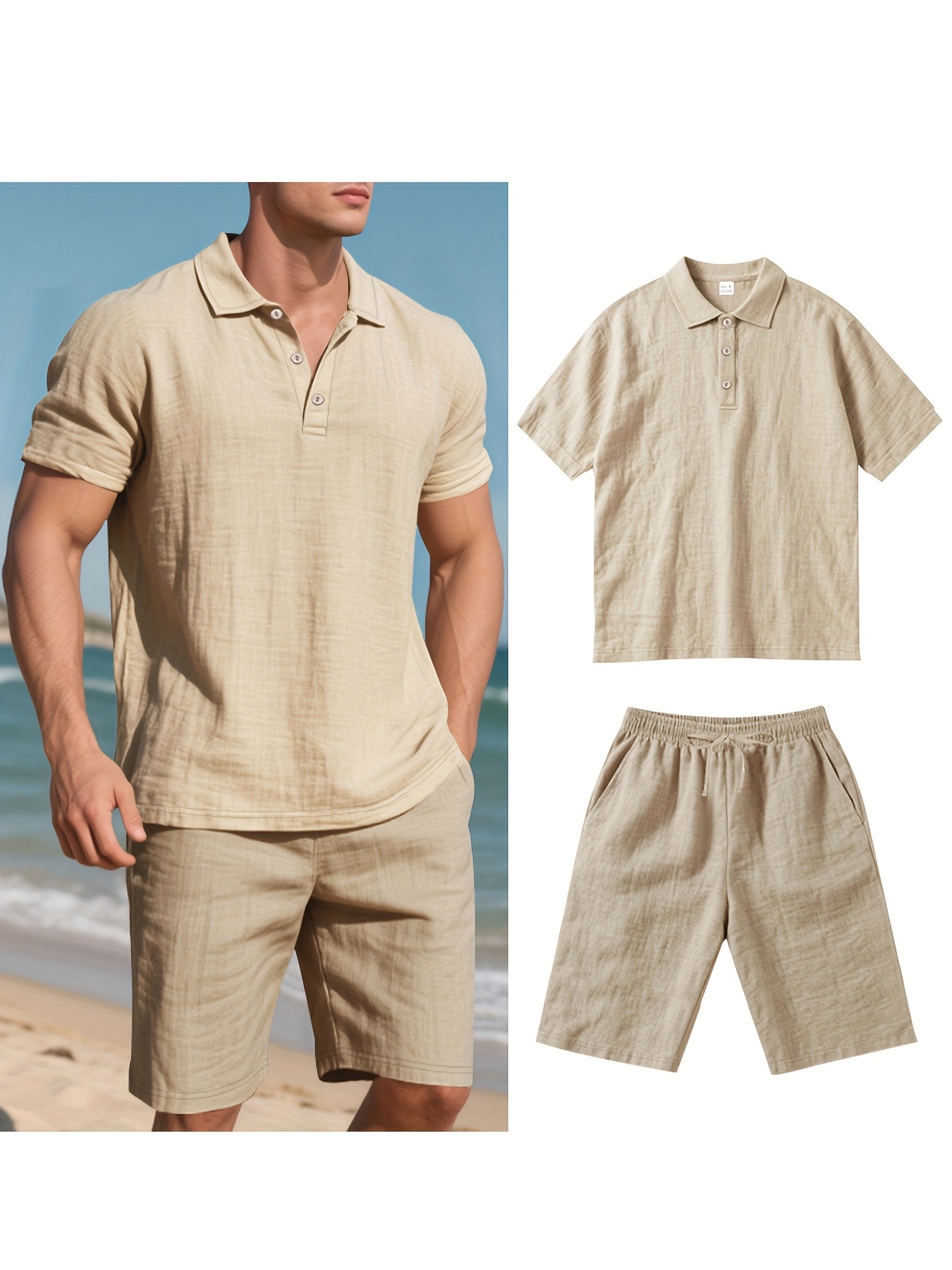 Летний мужской костюм, модный  – обзор и цена Men'S Formal Beach Wear