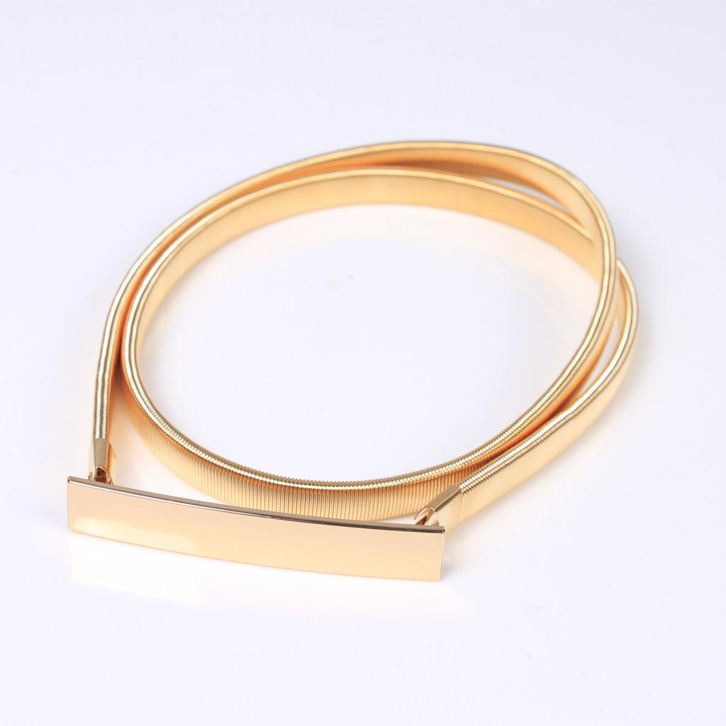 Узкий эластичный пояс из золот – обзор и цена Formal Belt Leather Thin