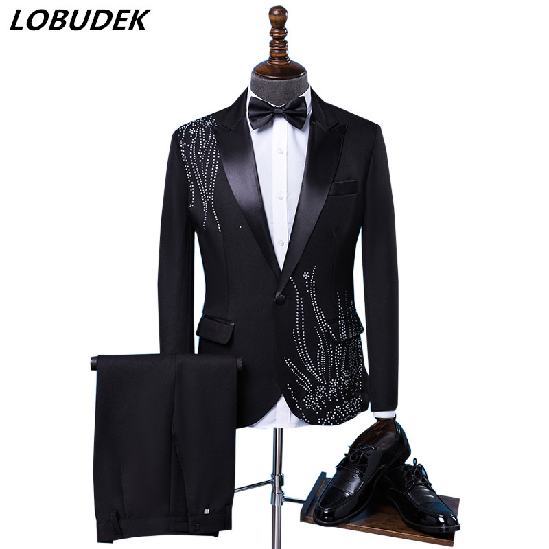Мужской приталенный костюм с ч – обзор и цена Men Formal Wear Black And White