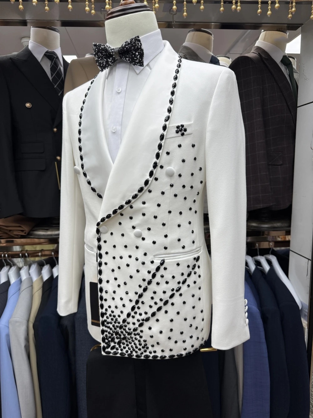 Белый мужской костюм жениха, к – обзор и цена Men Formal Wear Black And White