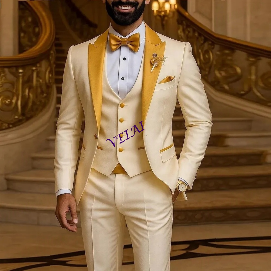 Мужской костюм цвета слоновой  – обзор и цена Men Formal Wear Coat