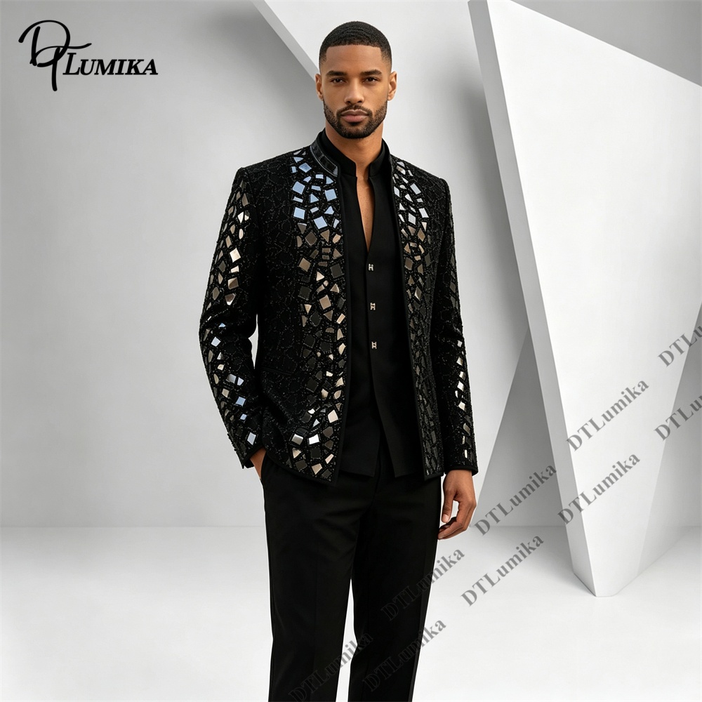 Мужской черный костюм с воротн – обзор и цена Men Formal Wear Pants