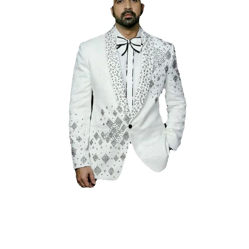 Мужской костюм Crystals, компл – обзор и цена Men Formal Wear Black And White